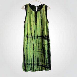 Proenza Schouler silk green tie dye sheath dress size 4